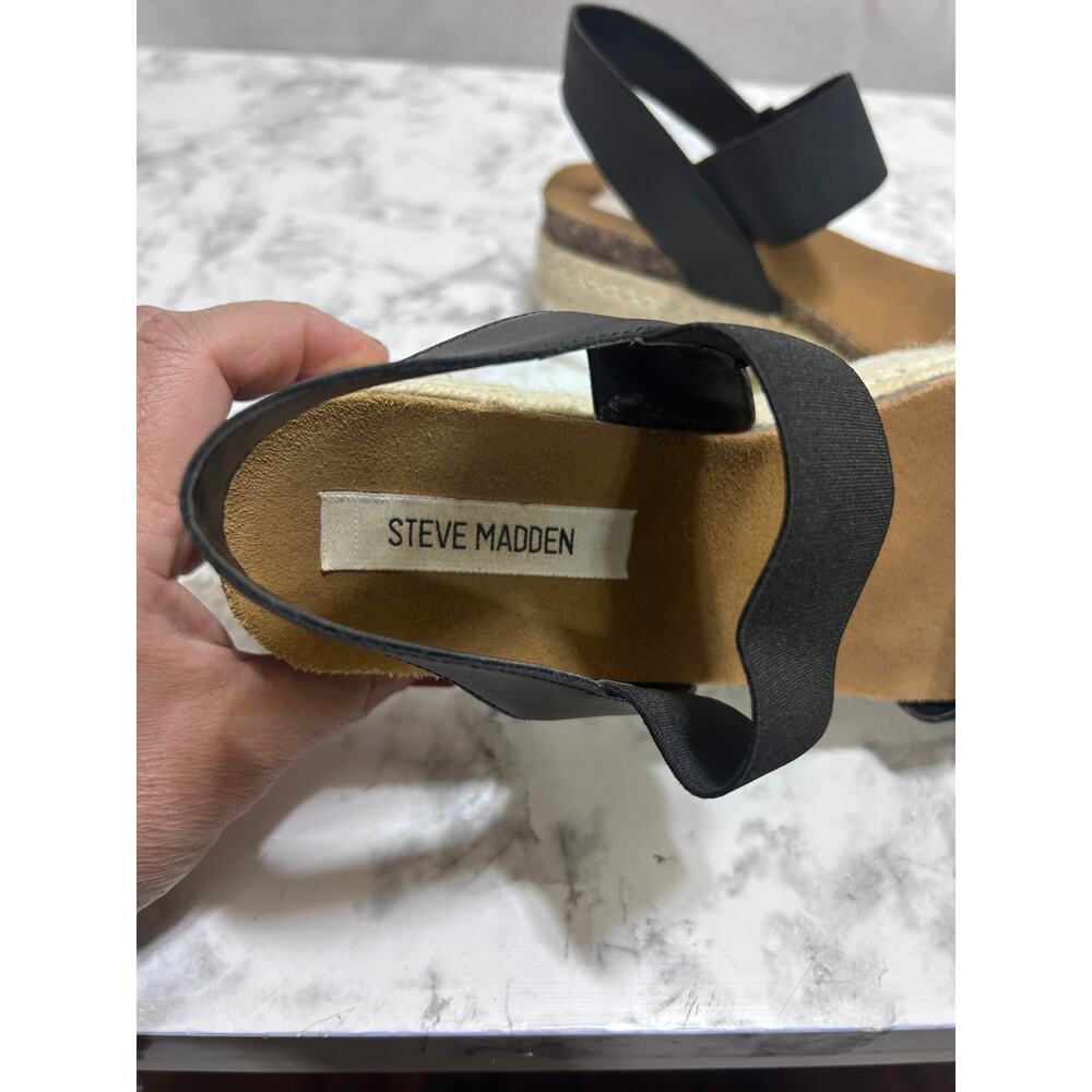 Women's Black Espadrille Sandals - Picture 4 of 9